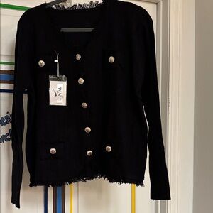 Chic Black Button Cardigan